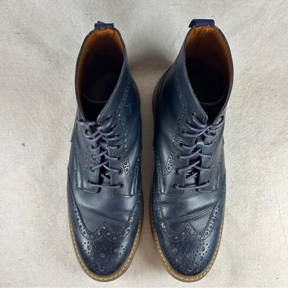 Aldo Mr. B Gentleman's Boutique Men’s 12 (46) Navy Blue 'Blake' Oxford Boots